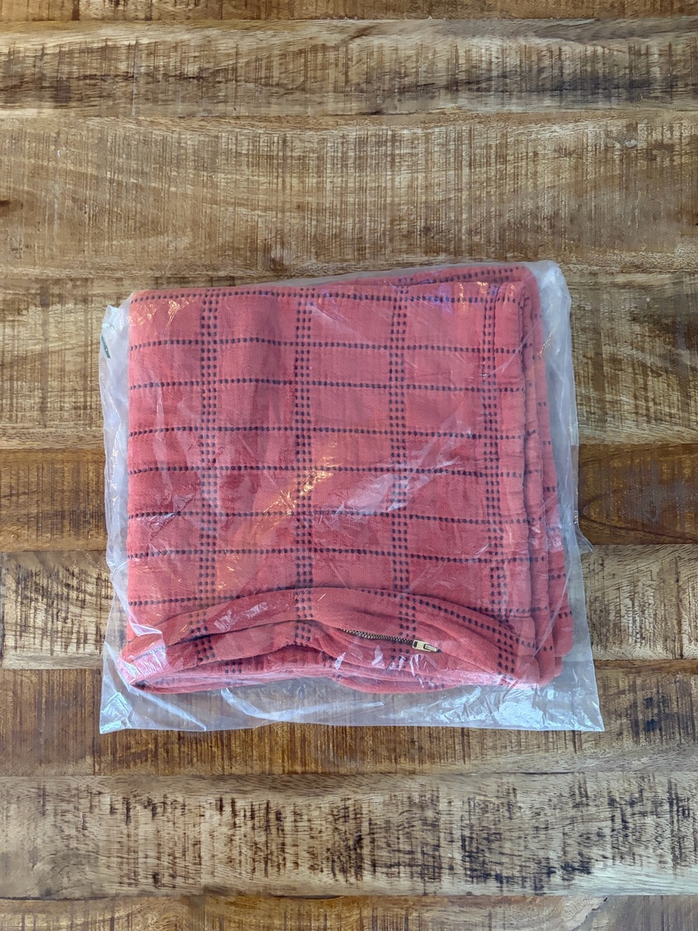 NEW Schoolhouse Grid Stitch Euro Pillow Cover Paprika